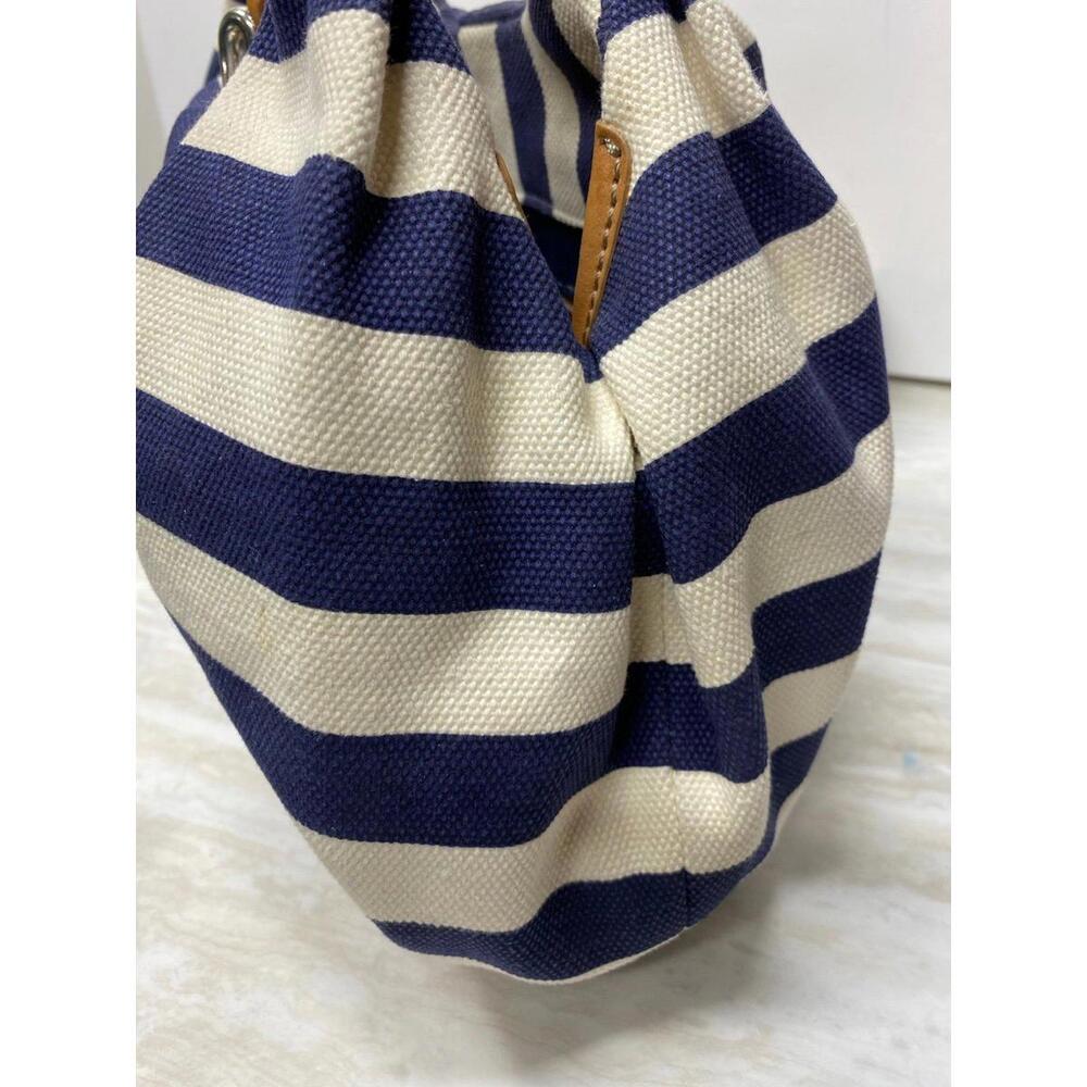 Brighton Brewster Blue/White Canvas Leather Handles Beach Tote & Sarong - Picture 9 of 9